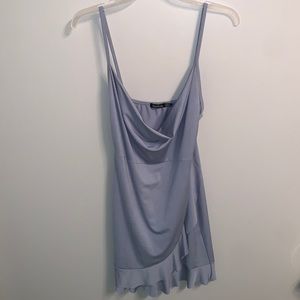 Blue cowl neck dress